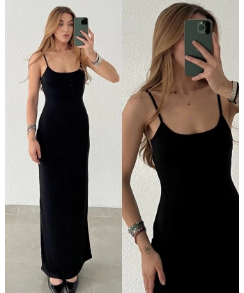 Askılı Maxi Sandy Elbise