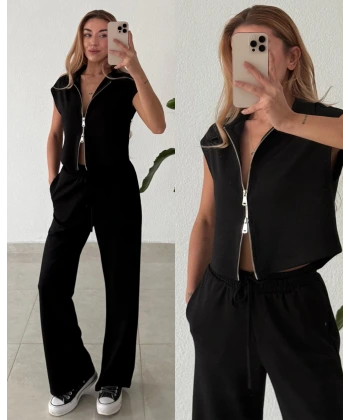 Modal Kumaş Çift Fermuarlı Takım