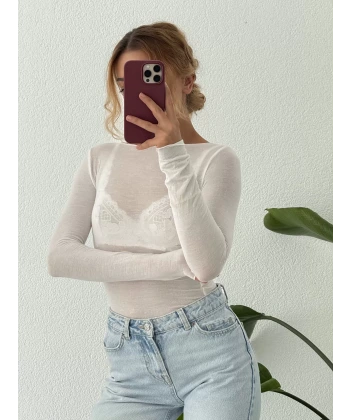 Kaşmir Transparan Uzun Kollu Basic