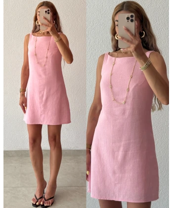 Keten Mini Elbise