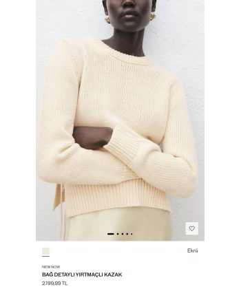 Orj. Marka Bağ Detaylı Yırtmaçlı Kazak