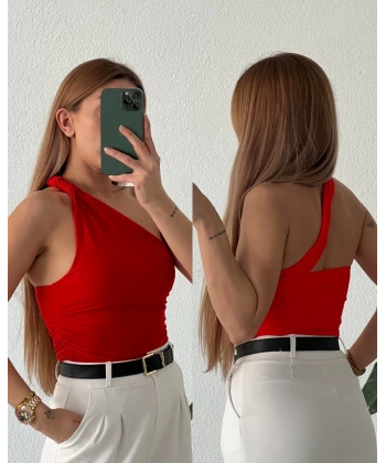 Orj Marka Büzgülü Tek Omuz Bluz