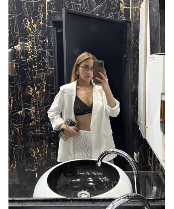 Vatkalı Premium Beyaz Ceket