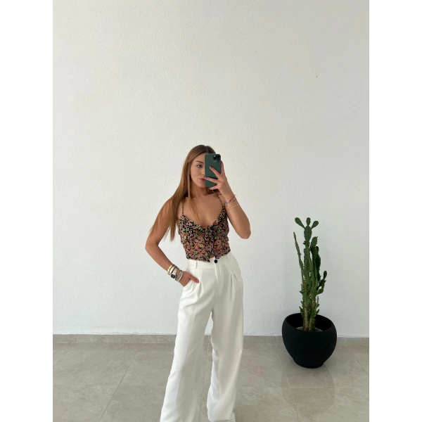 Orj Marka Çiçekli Tül Crop