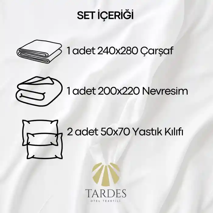 60 Tel Çift Kişilik Otel Nevresim Takımı (Düz Çarşaflı)