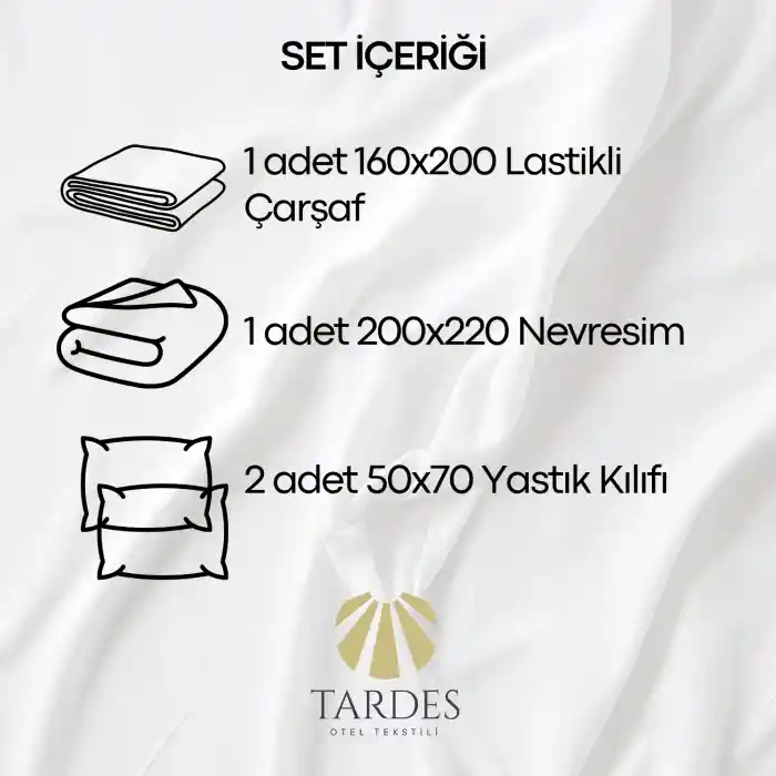 63 Tel Çift Kişilik Otel Nevresim Takımı (Lastikli Çarşaflı)