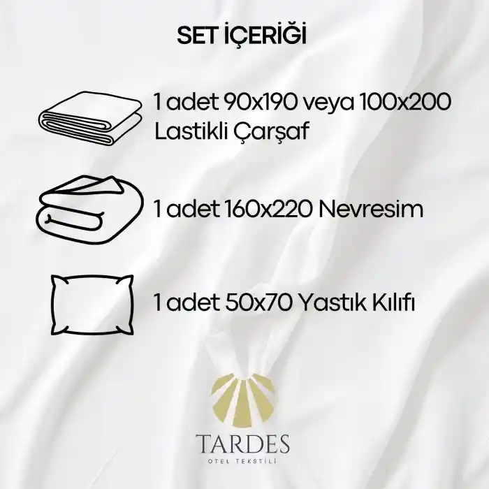 63 Tel Tek Kişilik Otel Nevresim Takımı (Lastikli Çarşaflı)