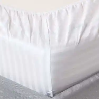 83 Tel Çizgili Pamuk Saten Tek Kişilik Lastikli Otel Çarşafı