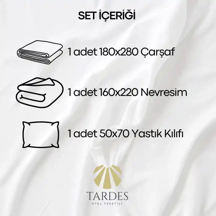 60 Tel Tek Kişilik Otel Nevresim Takımı (Düz Çarşaflı)