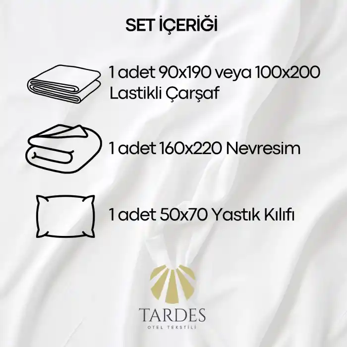 63 Tel Tek Kişilik Otel Nevresim Takımı (Lastikli Çarşaflı)