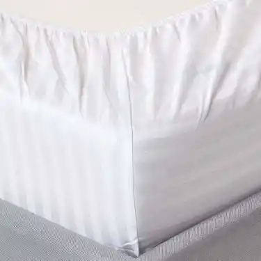 83 Tel Çizgili Pamuk Saten Tek Kişilik Lastikli Otel Çarşafı