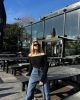 Kadın Siyah Kayık Yaka Triko Yumoş Kazak