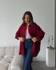 Kadın Bordo Müslim Kumaş Premium Gömlek