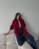 Kadın Bordo Müslim Kumaş Premium Gömlek