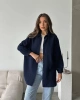 Kadın Lacivert Müslin Kumaş Premium Gömlek