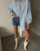 Kadın Bebe Mavisi Müslim Kumaş Premium Gömlek