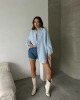 Kadın Bebe Mavisi Müslim Kumaş Premium Gömlek