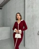Kadın Bordo Polo Yaka Şık Kol Detaylı Midi Triko Elbise