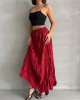 Kadın Yüksek Bel Kırışık Model Midi Boy Etek