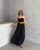 Kadın Siyah Yüksek Bel Kırışık Model Midi Boy Etek