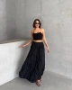 Kadın Siyah Yüksek Bel Kırışık Model Midi Boy Etek