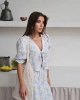 Kadın Premium Kalite Desenli Kimono Bluz Astarlı Etek Alt Üst İkili Takım