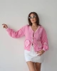 Kadın Pembe Uzun Kol Bağlama Detaylı %100 Pamuk Premium Müslin Bluz Gömlek