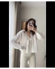 Kadın Uzun Kol Beyaz Premium Müslin Kumaş Gömlek Bluz