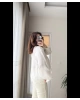 Kadın Uzun Kol Beyaz Premium Müslin Kumaş Gömlek Bluz