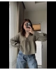 Kadın Uzun Kol Haki Premium Müslin Kumaş Gömlek Bluz