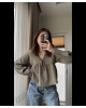 Kadın Uzun Kol Haki Premium Müslin Kumaş Gömlek Bluz