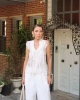 Kadın Beyaz Lüx Kalite Fırfırlı Kolsuz Transparan Gömlek