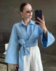 Kadın Bebe Mavidi Müslim Kumaş Premium Gömlek