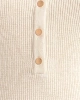 Kadın Bej Dik Yaka Çıtçıtlı Uzun Kol Triko Kazak