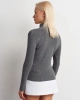 Kadın Antrasit Dik Yaka Çıtçıtlı Uzun Kol Triko Kazak