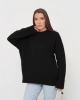 Kadın Siyah Bisiklet Yaka Pamuksu Dokulu Uzun Kol Triko Kazak
