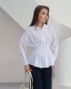 Kadın Beyaz Şık Belden Oturmalı Pensli Uzun Kol Gömlek