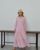 Kadın Şeker Pembe Bohem Tarz Müslin Kumaş Rahat Kalıp Astarlı Uzun Şık Bayramlık Elbise