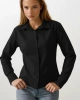 Kadın Siyah Slim Fit Pensli Dar Kesim Günlük Şık Gömlek