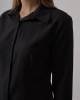 Kadın Siyah Slim Fit Pensli Dar Kesim Günlük Şık Gömlek