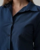 Kadın Lacivert Slim Fit Pensli Dar Kesim Günlük Şık Gömlek