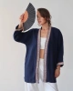 Kadın Lacivert Nakışlı Bohem Stil Premium Kalite Kimono Hırka