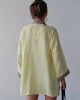 Kadın Limon Sarısı Nakışlı Bohem Stil Premium Kalite Kimono Hırka