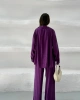 Kadın Lacivert Oversize Şık Tensel Kumaş Gömlek Geniş Paça Pantolon Takım Rahat Kesim İkili Premium Takım