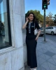 Kadın Siyah Şık Jean Detaylı Düğmeli Uzun Elbise (S/M)