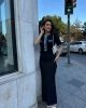 Kadın Siyah Şık Jean Detaylı Düğmeli Uzun Elbise (S/M)