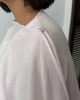 Kadın Beyaz Oversize Salaş Asimetrik Kesim Transparan Yazlık Şık Gömlek Pelerin Bluz