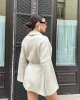Kadın Bej Kemerli Triko Kimono Hırka