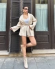 Kadın Bej Kemerli Triko Kimono Hırka