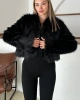 Kadın Siyah Premium Kalite Astarlı Kısa Kürk Ceket